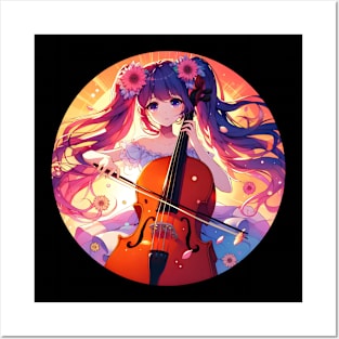 cello anime girl Posters and Art